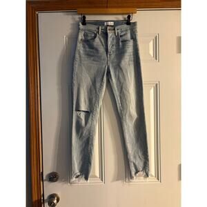 Loft high waisted, light wash skinny jeans, size 4